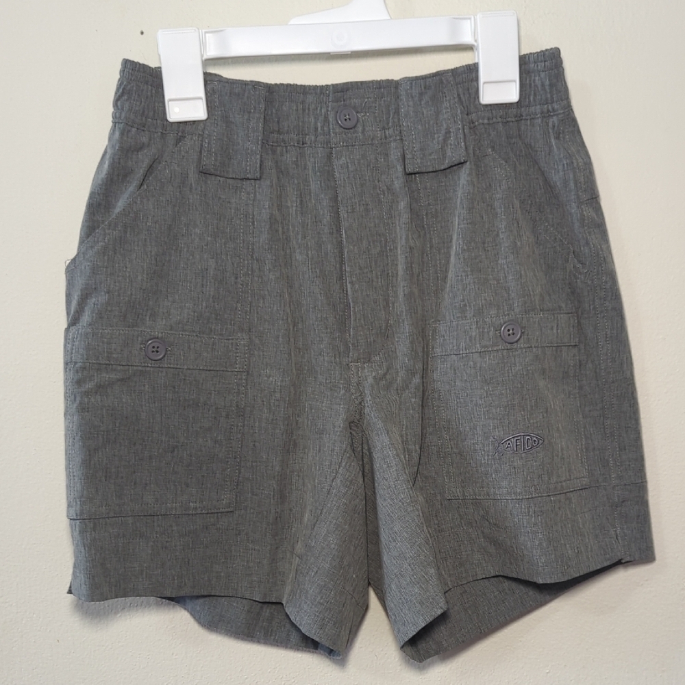 AFTCO Original Fishing Shorts in Gray Heather Cargo Outdoor Men's Size 28